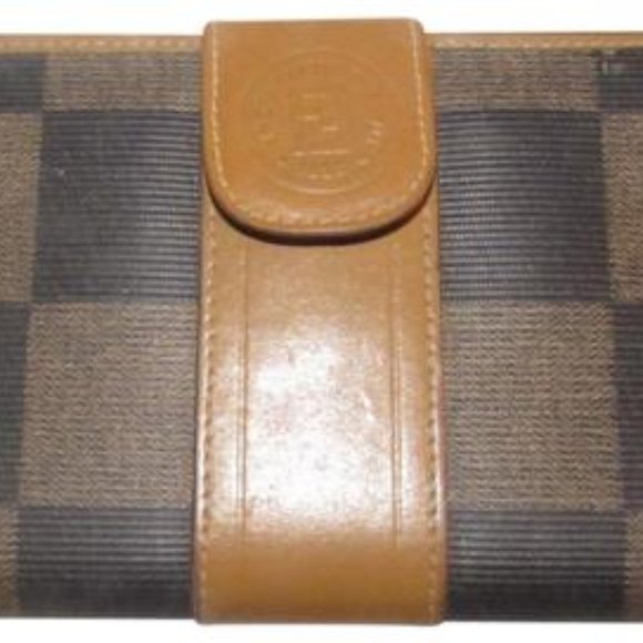 *Fendi Checkerboard Print In Browns XL Vintage - Picture 2 of 8